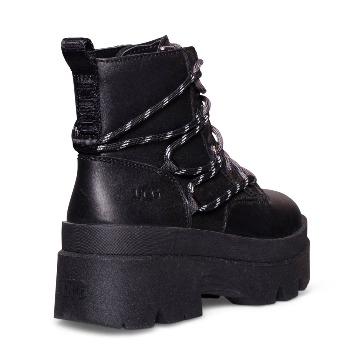 ugg lace up boots black