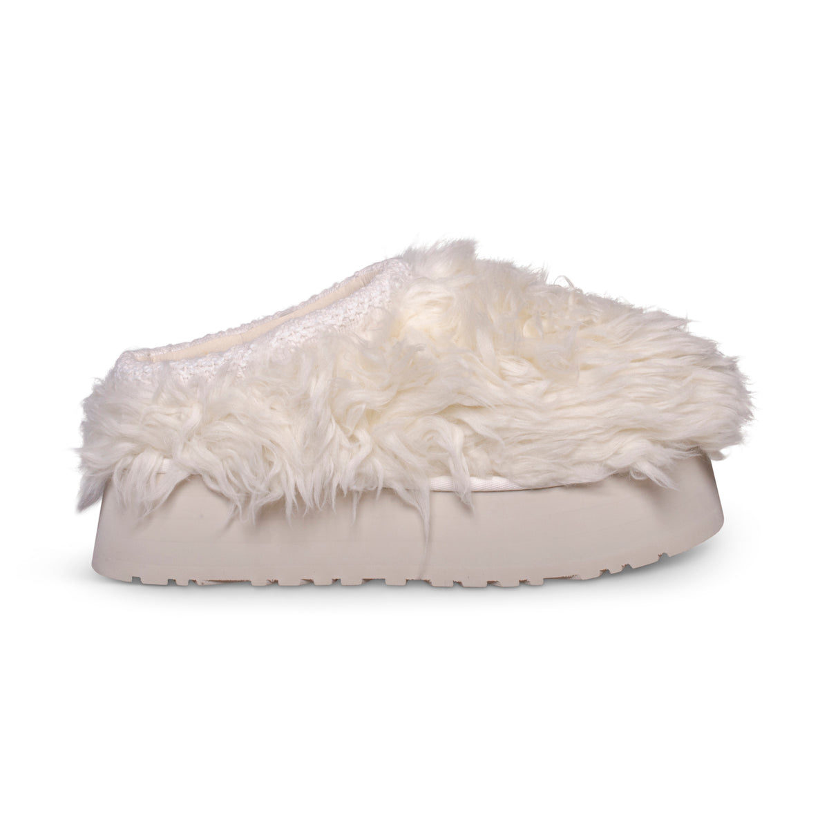 Ugg Women's Fluff Momma Sugar Tasman Faux Fur Clogs in White, Size 5