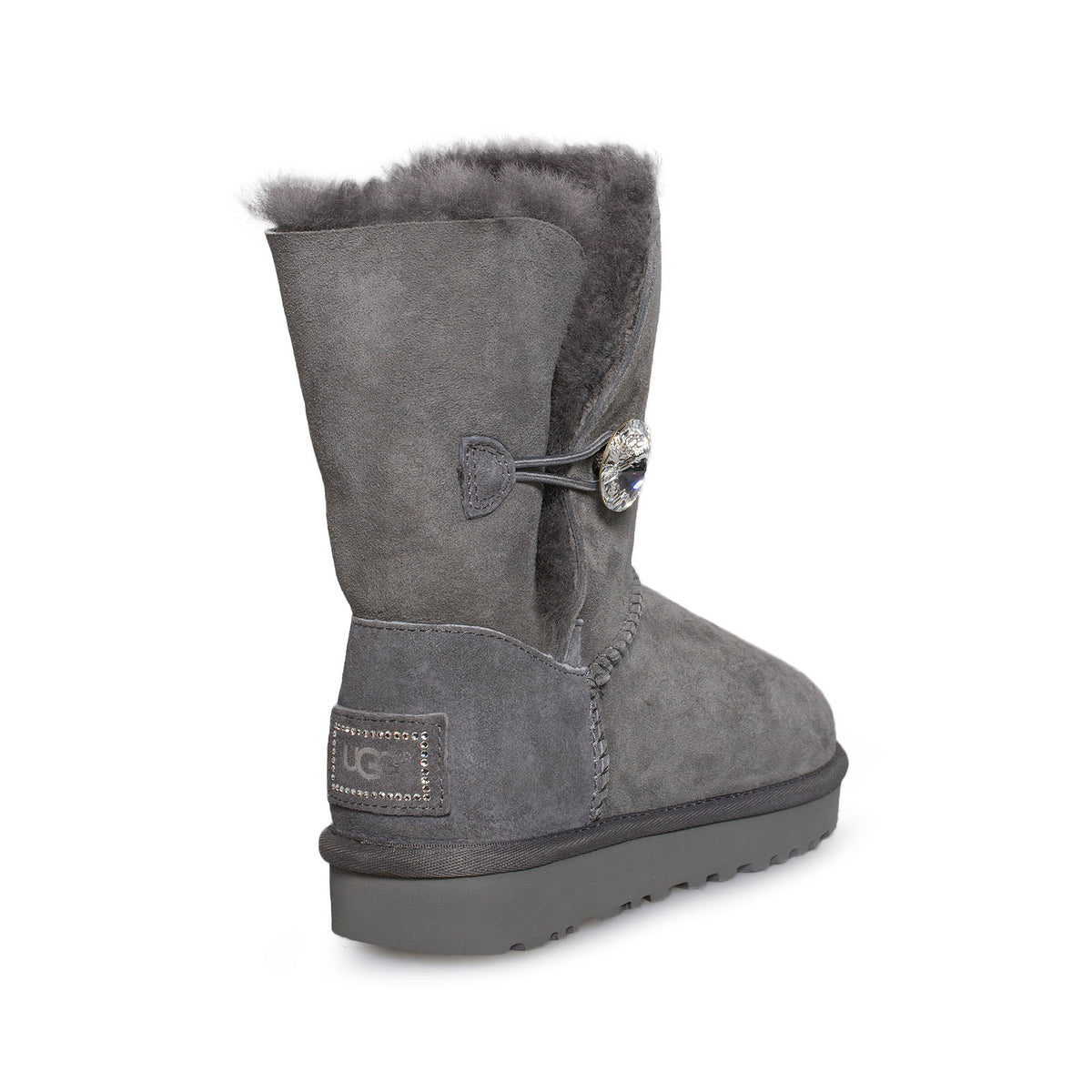 Ladies Boots Ugg Bailey Button Bling Grey Short Grey Bailey Button
