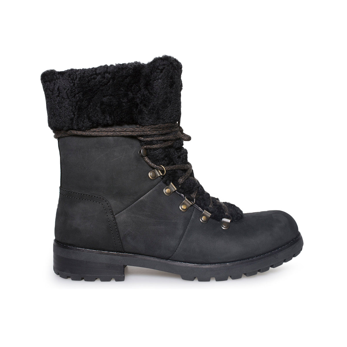 Ugg fraser shearling 2024 and suede combat booties