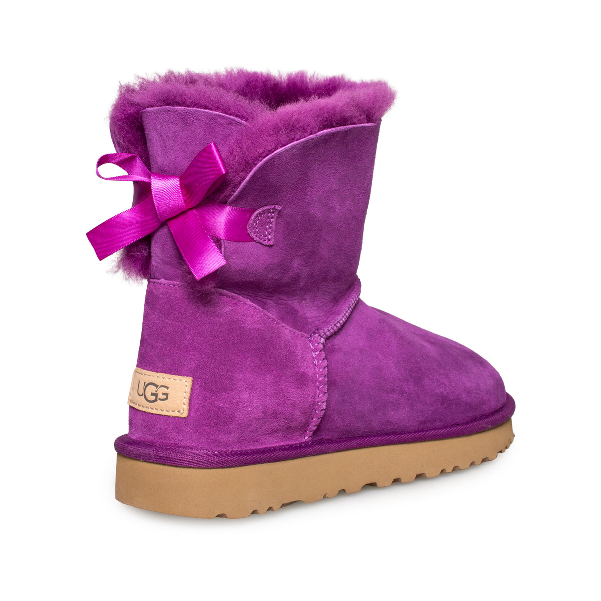 Purple uggs with deals bows on the back