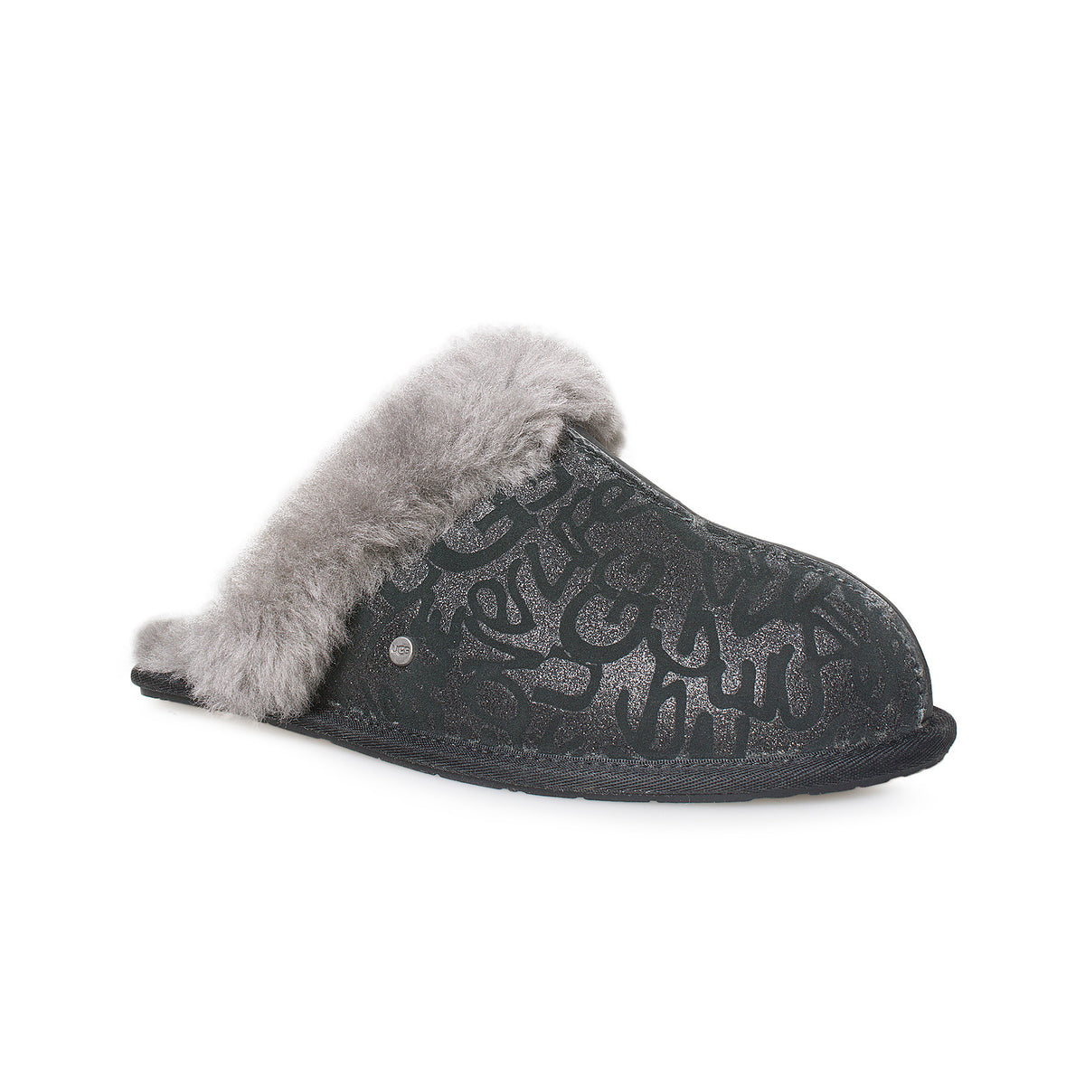 Black glitter fashion ugg slippers