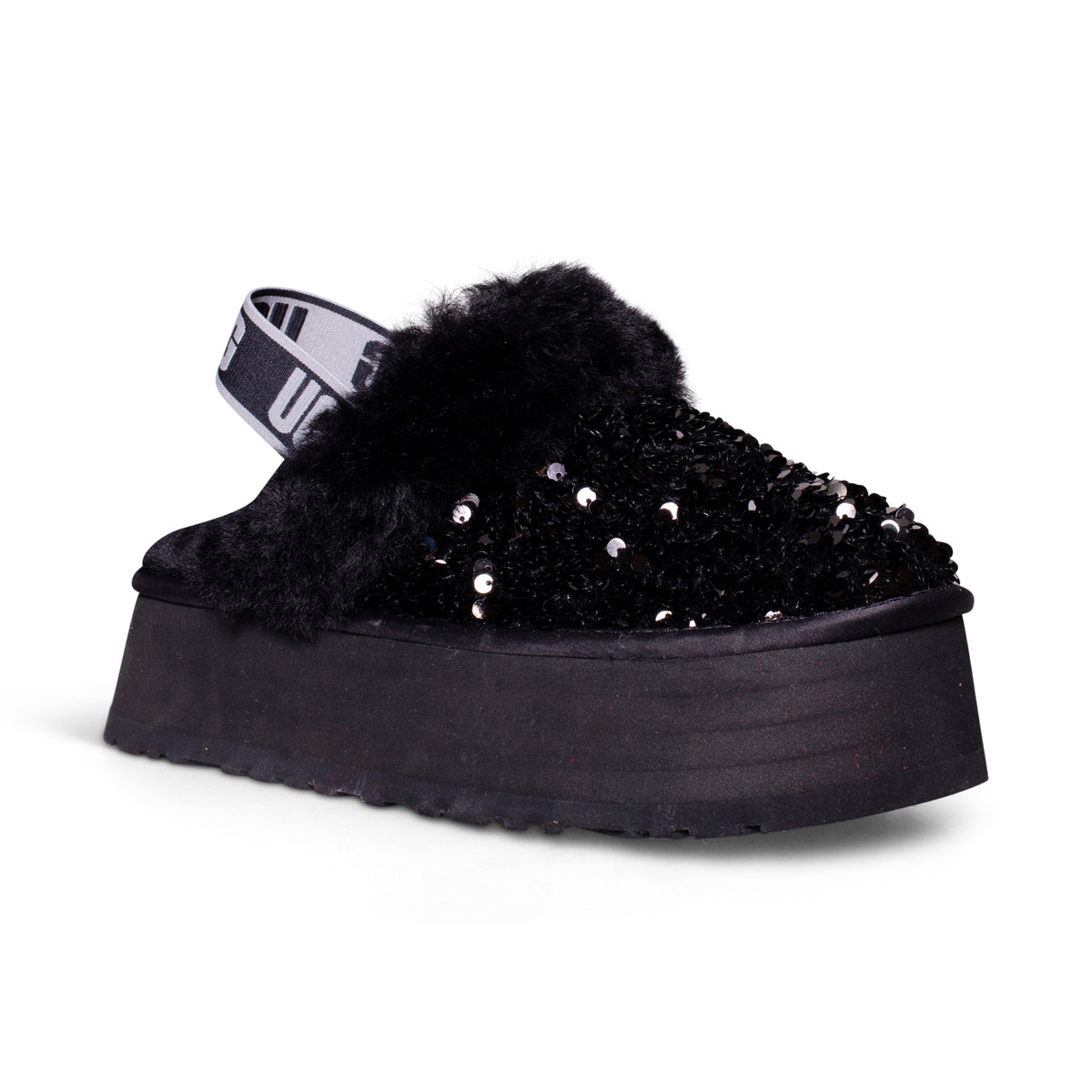 UGG Funkette Chunky Sequin Black Slippers Women's – MyCozyBoots