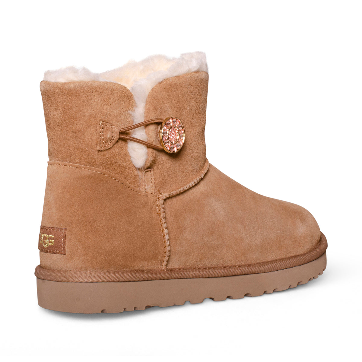 UGG MINI BAILEY BUTTON ショートブーツ 24CM UGG Mini Bailey Button Crystals Chestnut Boots - Women's – MyCozyBoots