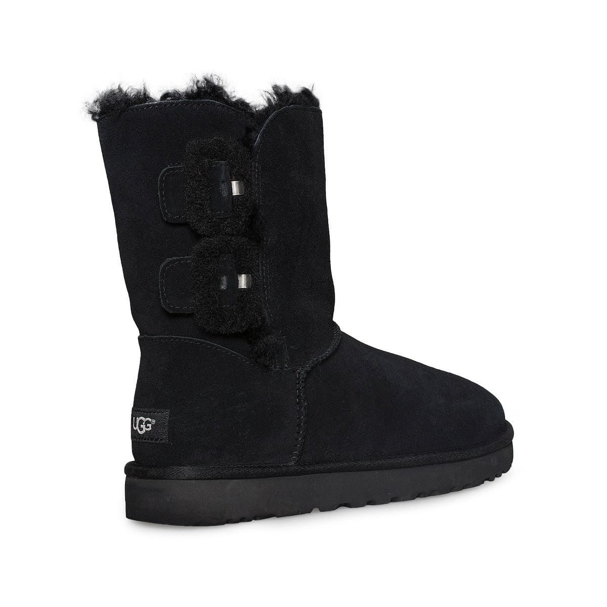 UGG Bailey Fluff Buckle Black Boots Women's – MyCozyBoots