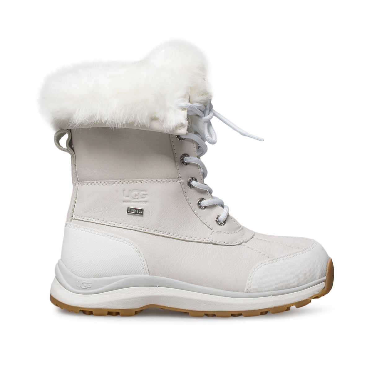 Ugg Adirondack II womens 7 boots shearling fur lined white fold over factory