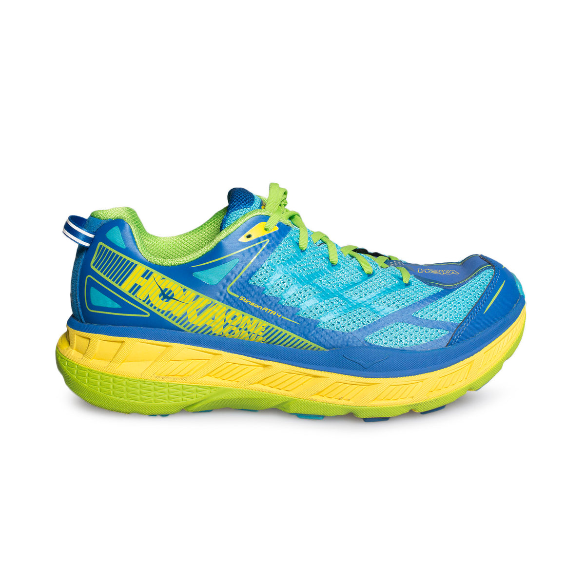 HOKA Stinson ATR 4 Blue Atoll / Blazing Yellow Running Shoes 
