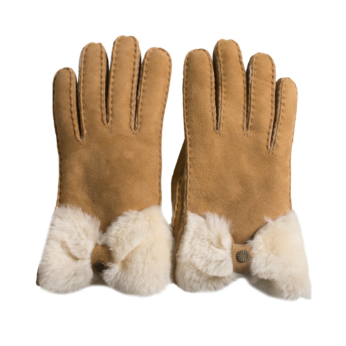UGG Sheepskin Bow Chestnut Gloves - Women's – MyCozyBoots