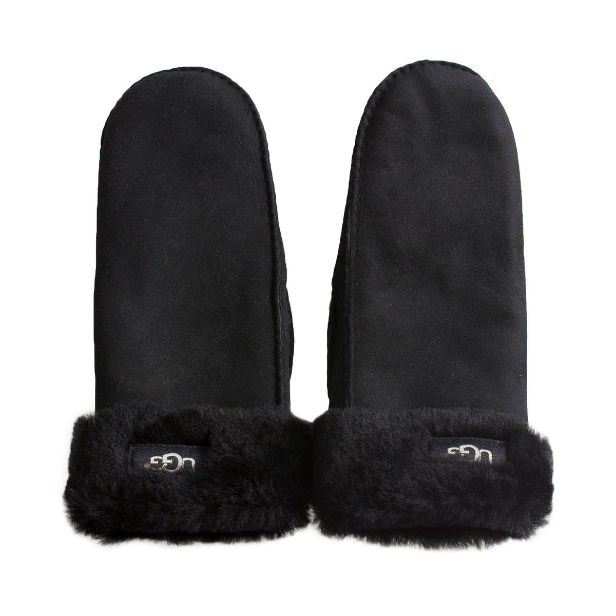 UGG Sheepskin Leather Black Mittens Women