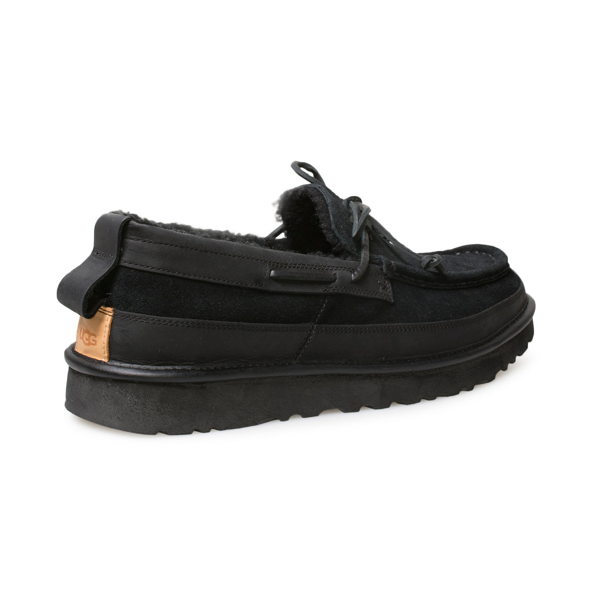 UGG Dex Lace Up Black Slippers Men's MyCozyBoots