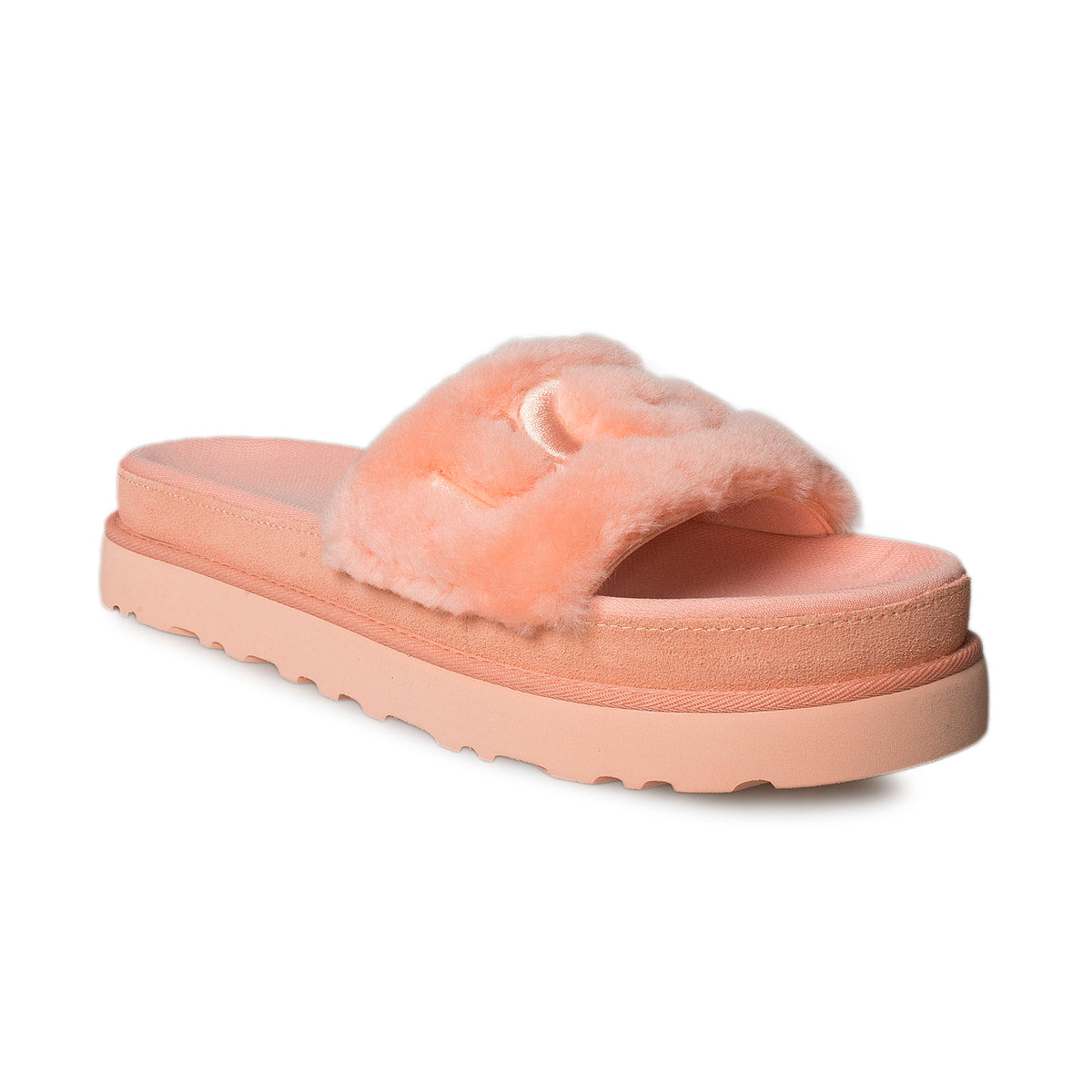 UGG Laton Fur Slide Baby Pink Slippers Women's – MyCozyBoots