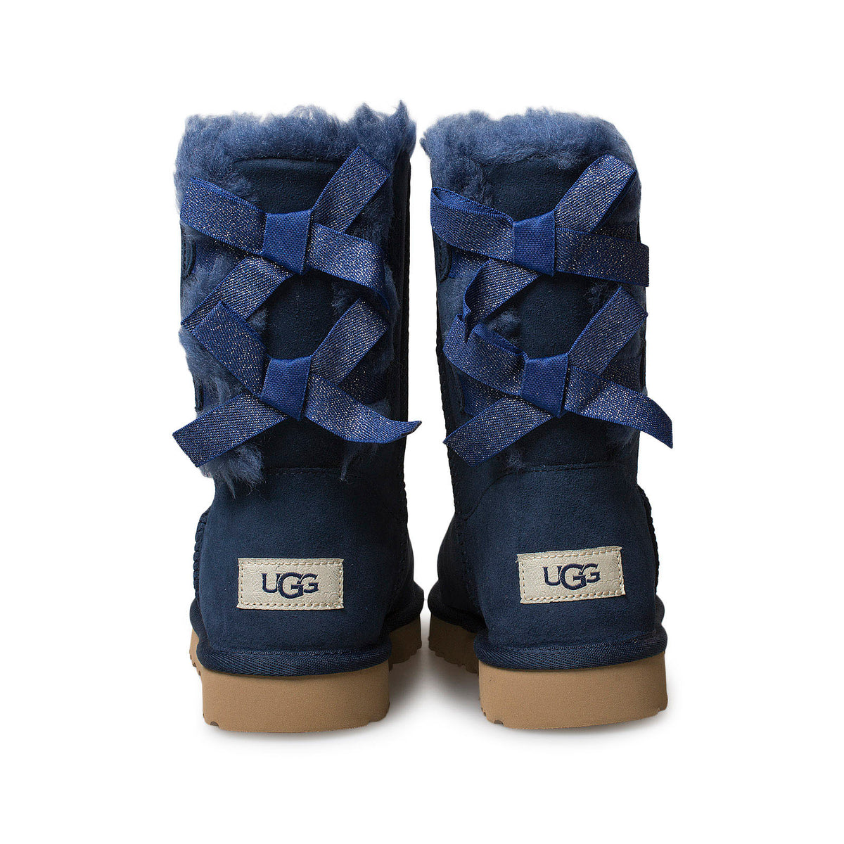 UGG Bailey Bow Sparkler Navy Boots Women's – MyCozyBoots