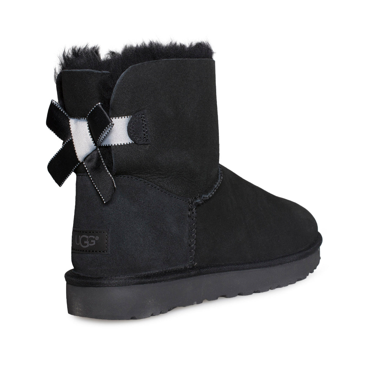 UGG Mini Bailey Bow II Shimmer Black Boots Women s MyCozyBoots