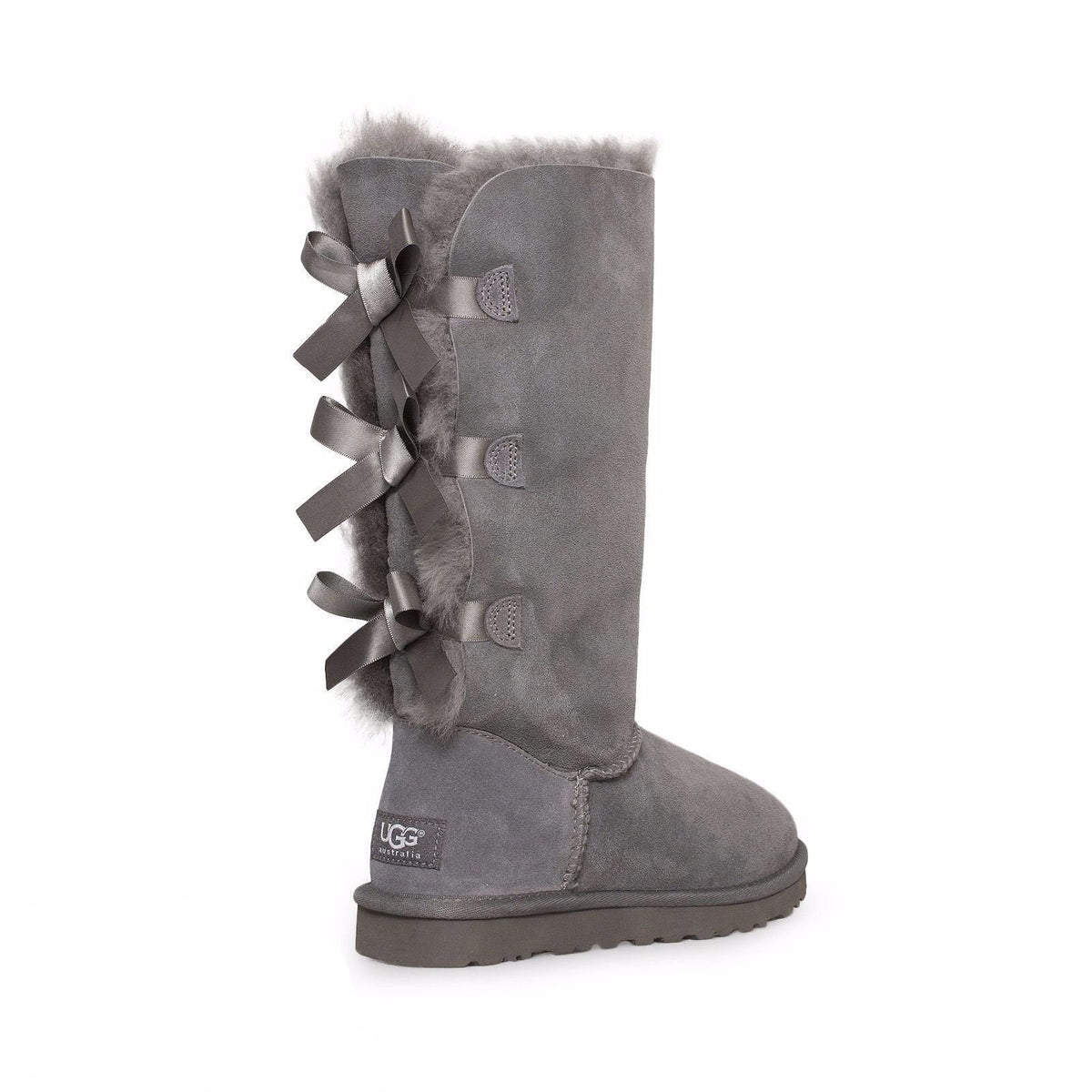 Tall Ugg W Bows UGG Bailey Bow Tall Grey Boots Youth