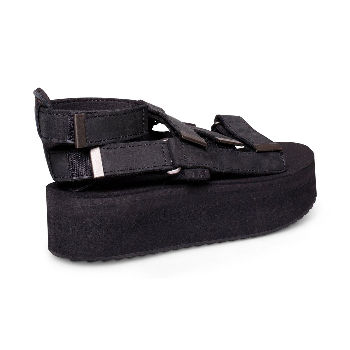 Teva Flatform Mevia Leather Black Sandals - Women's – MyCozyBoots