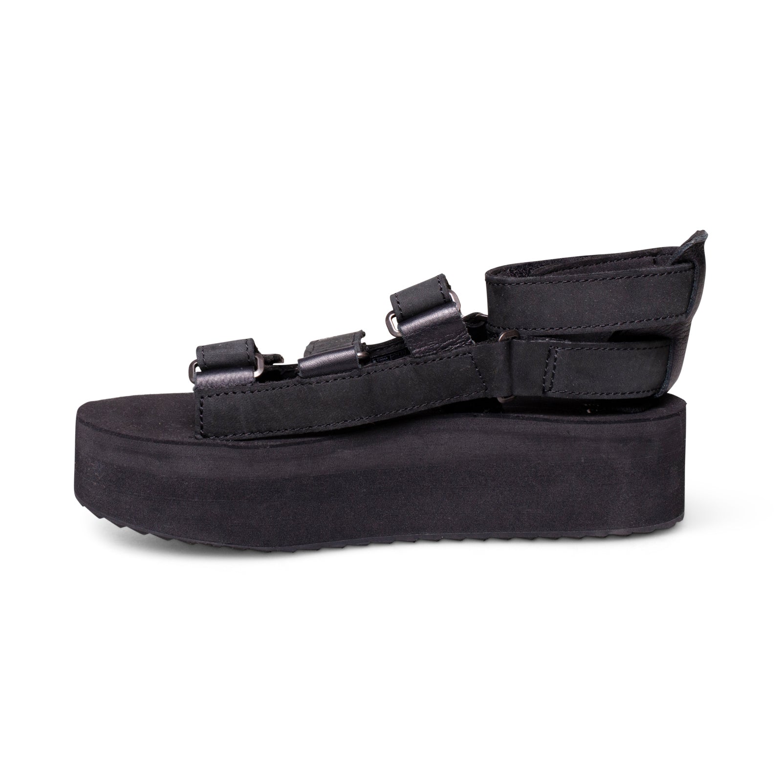 Teva Flatform Mevia Leather Black Sandals - Women's – MyCozyBoots