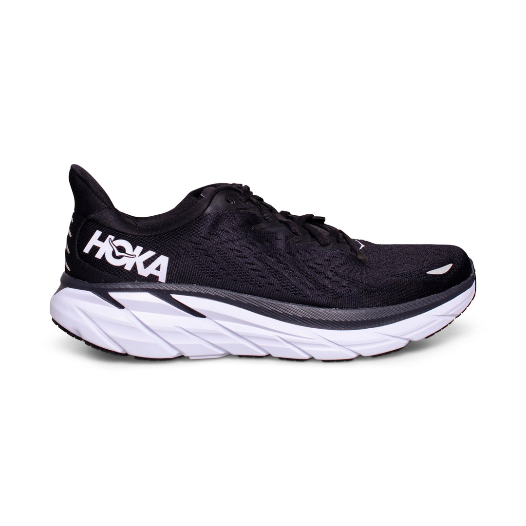 Hoka One One Clifton 8 Black / White Running Shoes - Men display picture 1