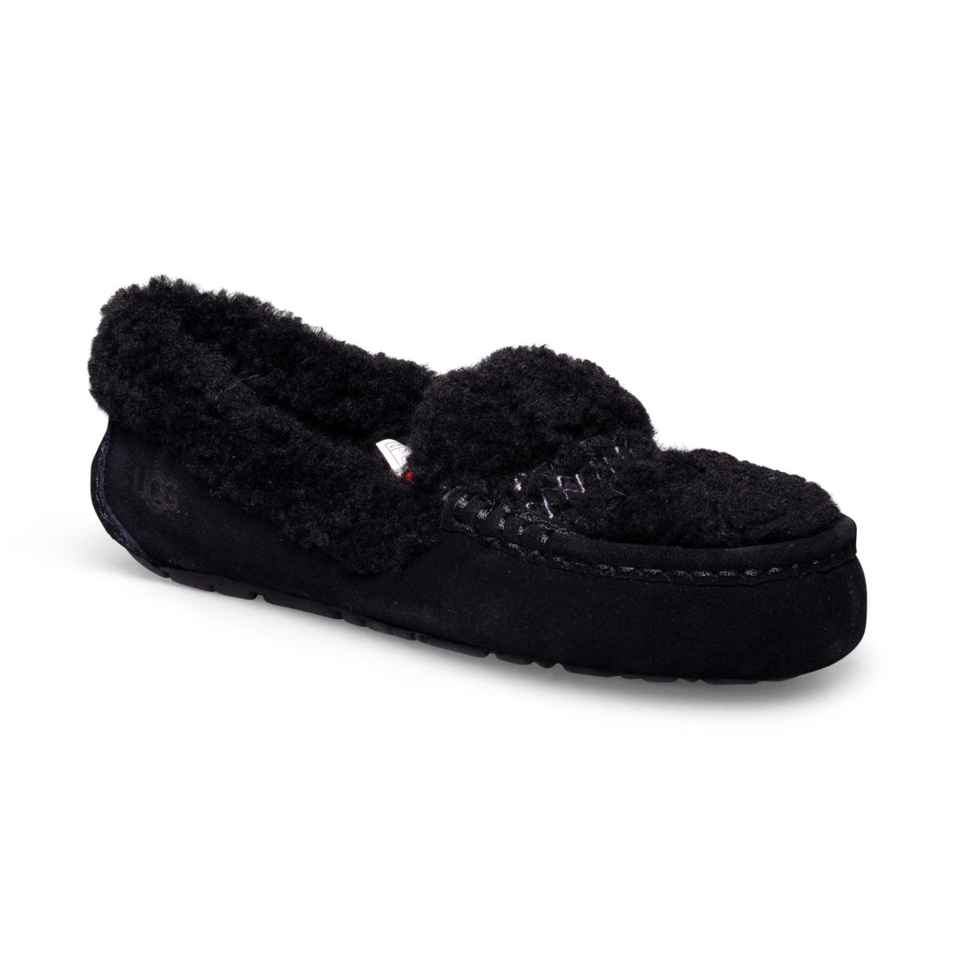 UGG Ansley UGG Braid Black Slippers - Women's – MyCozyBoots