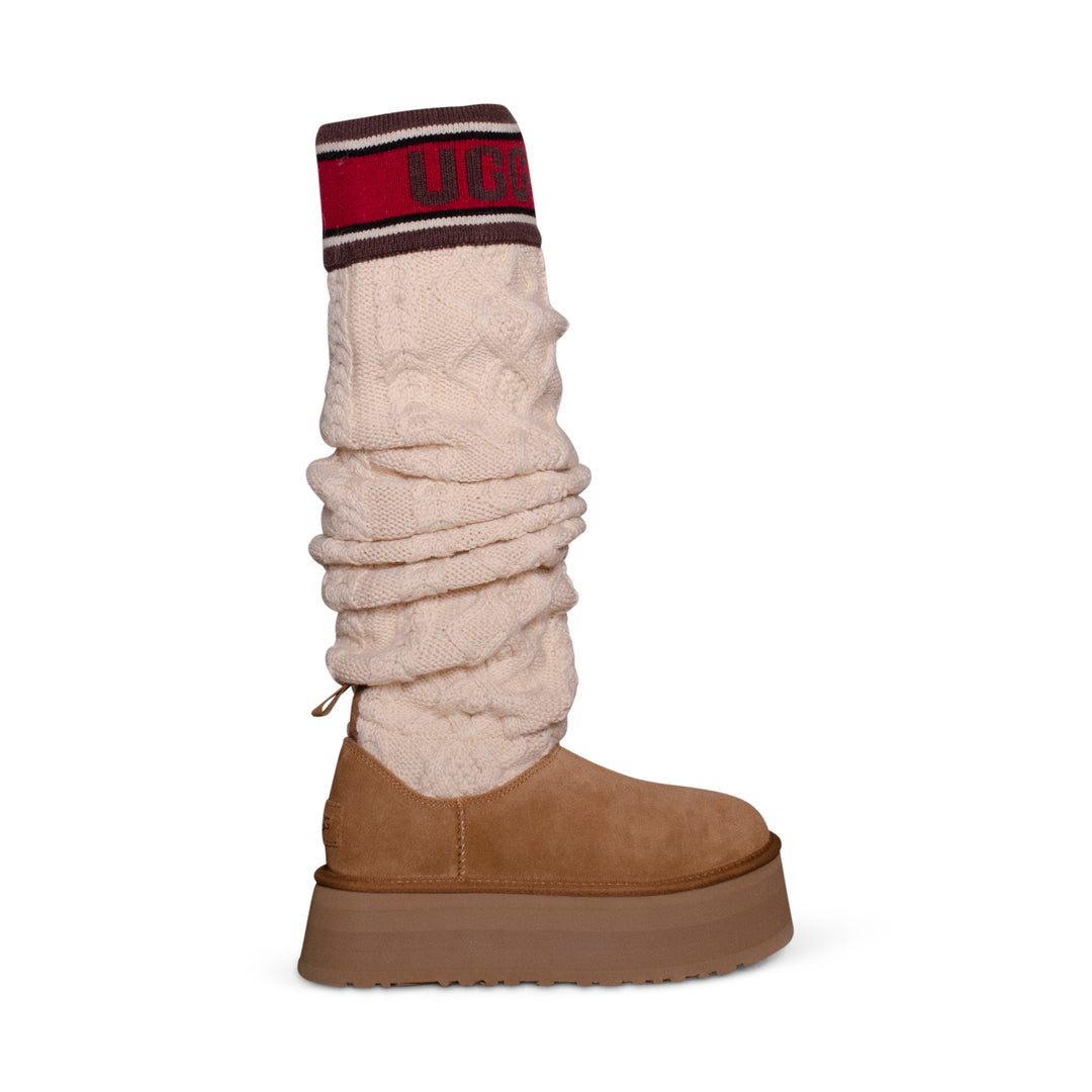 ベストセラー【UGG 】Classic Sweater Letter 厚底 ニットブーツ 新作☆UGG Classic Sweater Letterシープスキンニットブーツ