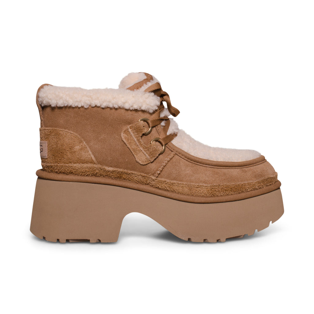 UGG Classic New Heights Lace Up Chestnut Boots - Women's – MyCozyBoots