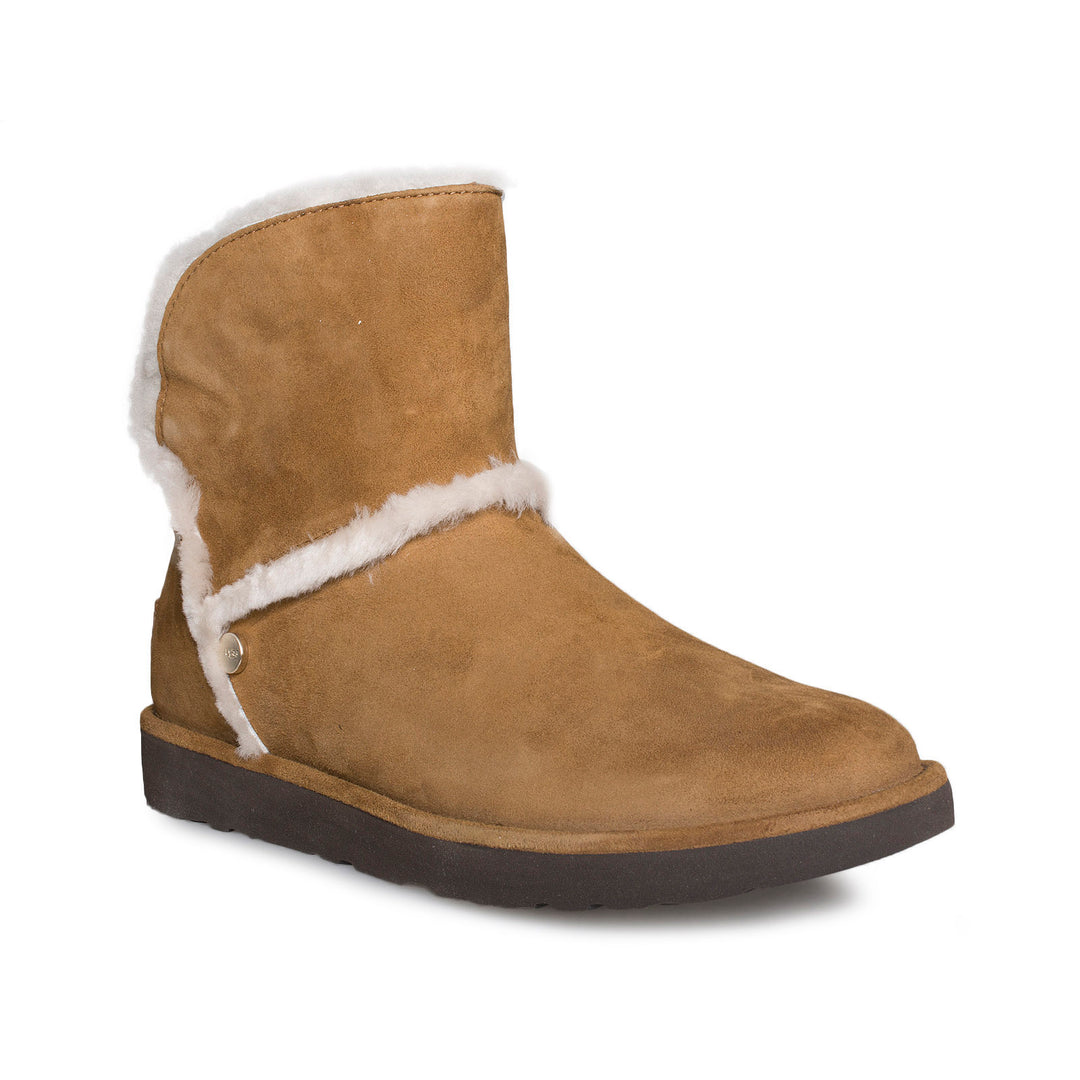UGG Luxe Spill Seam Mini Chestnut Boots - Women's – MyCozyBoots