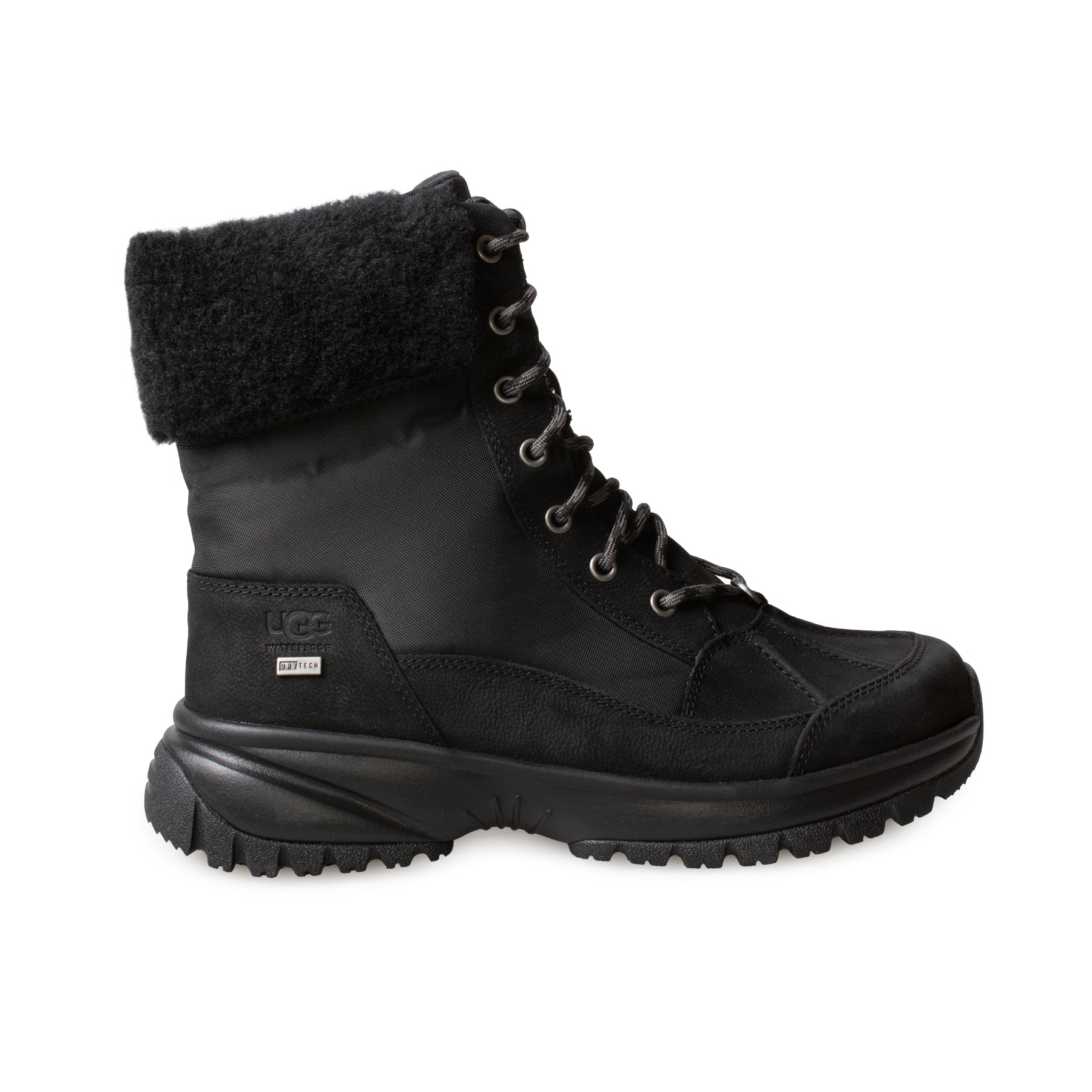 UGG Yose Fluff Hiker Black Boots - Women's – MyCozyBoots