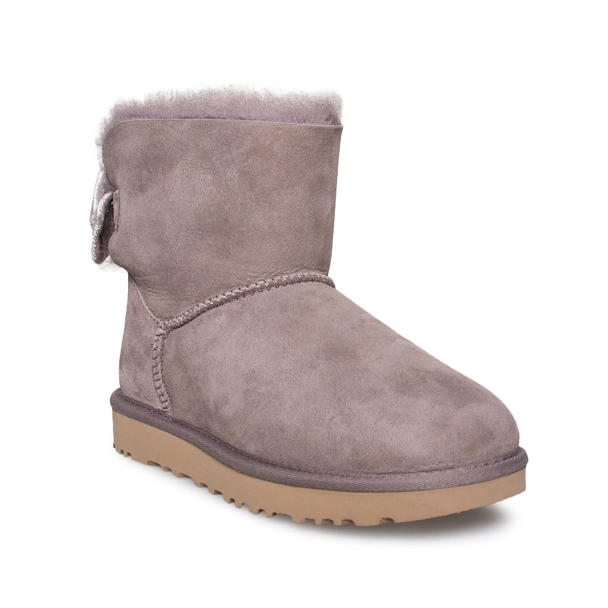 UGG Mini Bailey Bow II Velvet Ribbon Stormy Grey Boots – MyCozyBoots