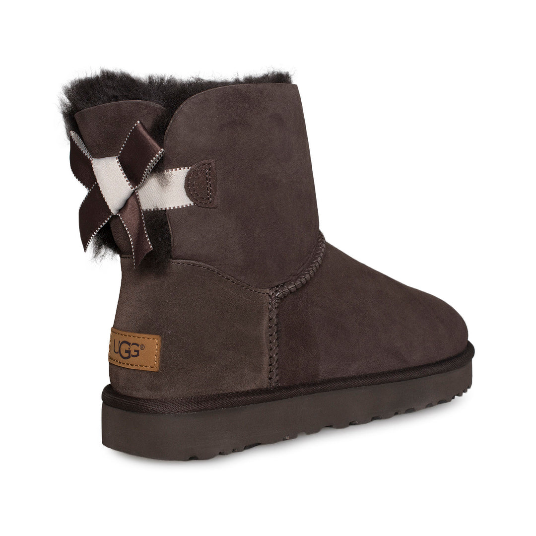 Chocolate brown bailey bow uggs best sale