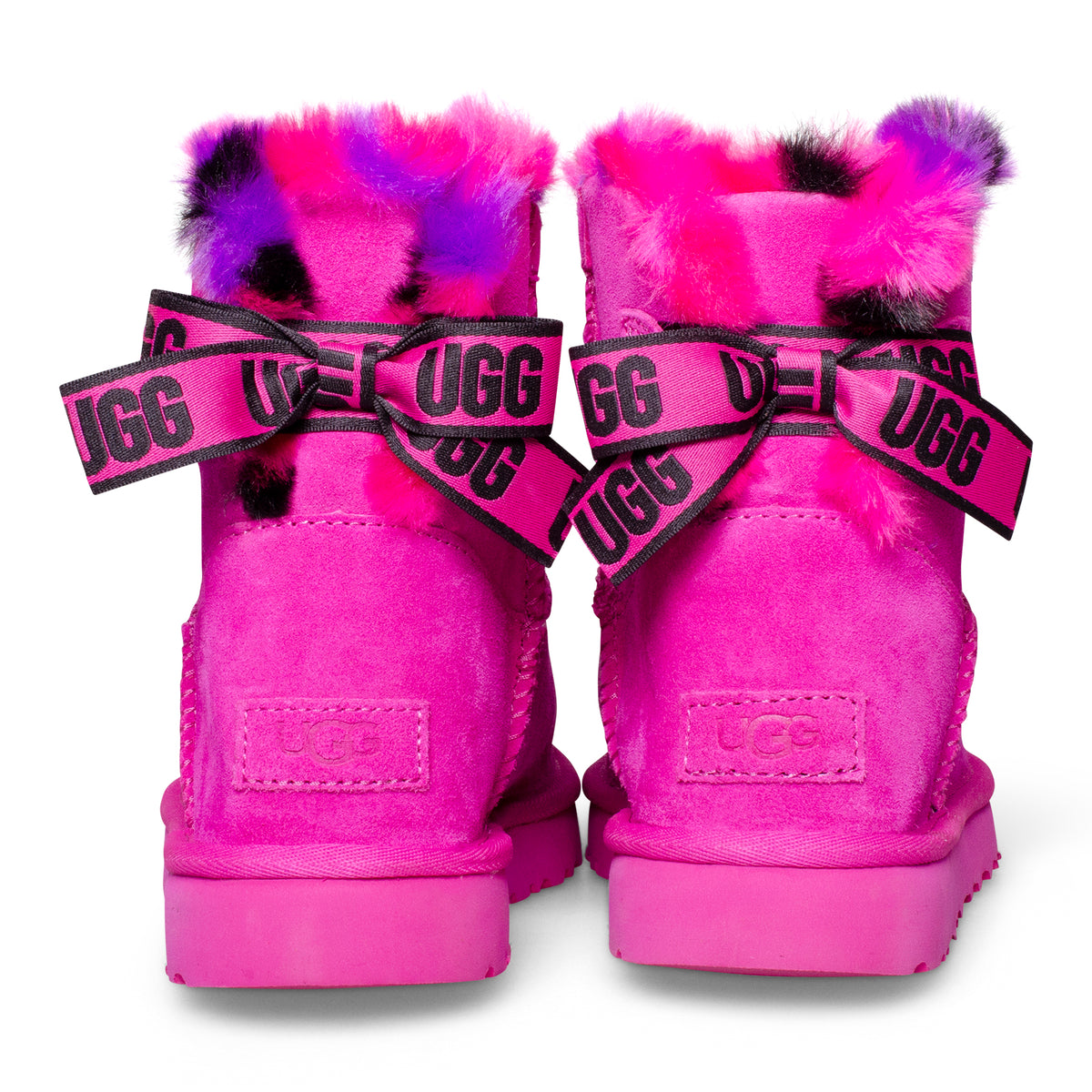 UGG Mini Bailey Bow Plaid Punk Rock Rose Boots - Women's – MyCozyBoots