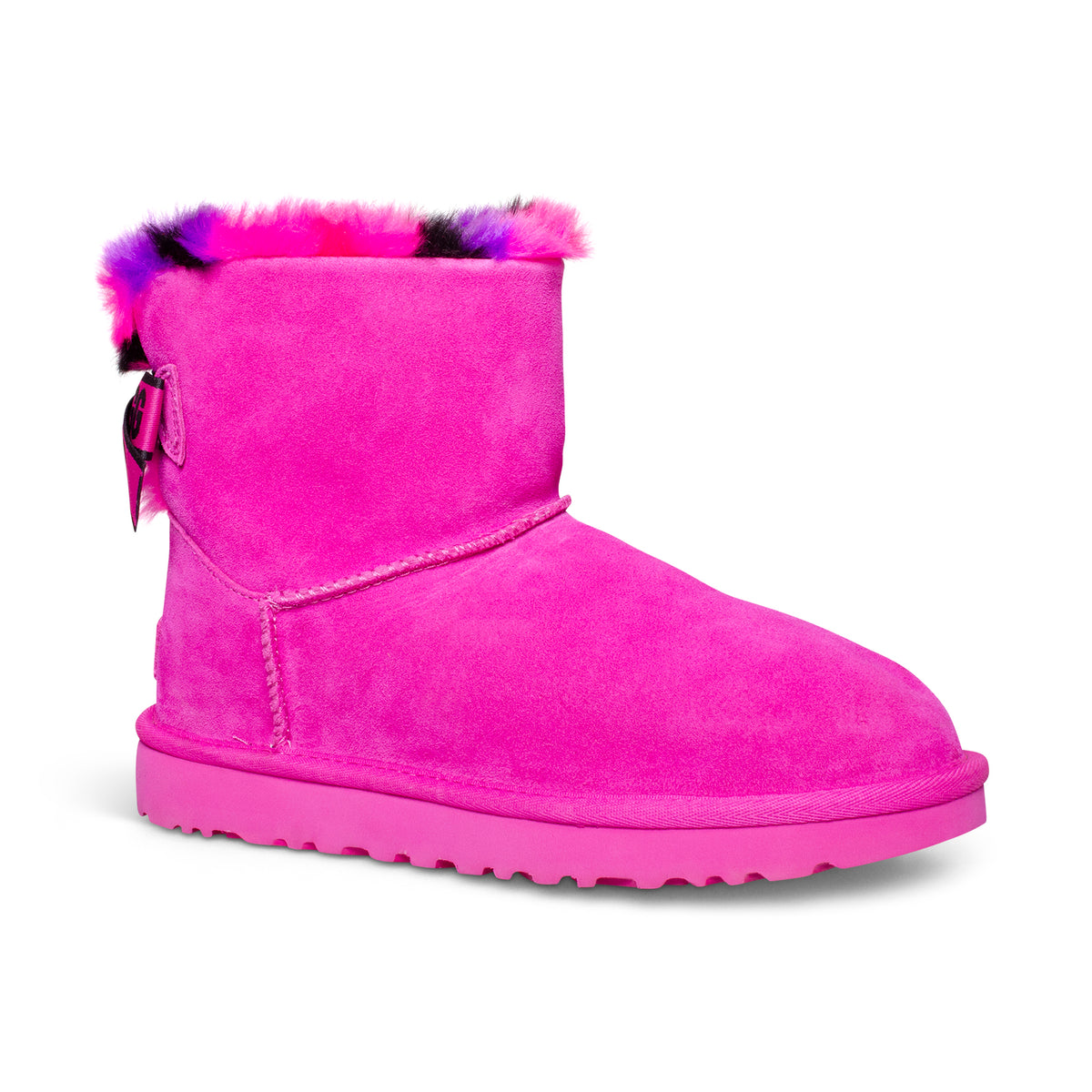 UGG Mini Bailey Bow Plaid Punk Rock Rose Boots - Women's – MyCozyBoots