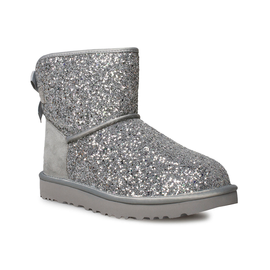 靴 UGG W CLASSIC MINI BOW COSMOS 24cm UGG Classic Mini Bow Cosmos Silver Boots - Women's – MyCozyBoots
