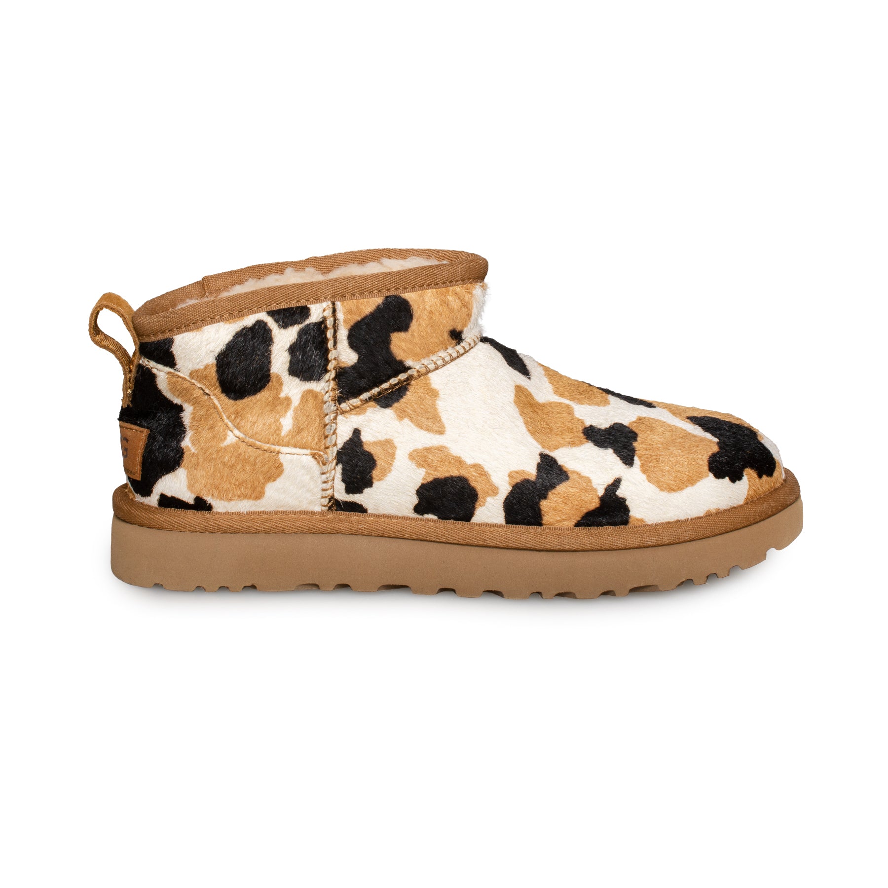 UGG Classic Ultra Mini Cow Print Chestnut Boots - Women's