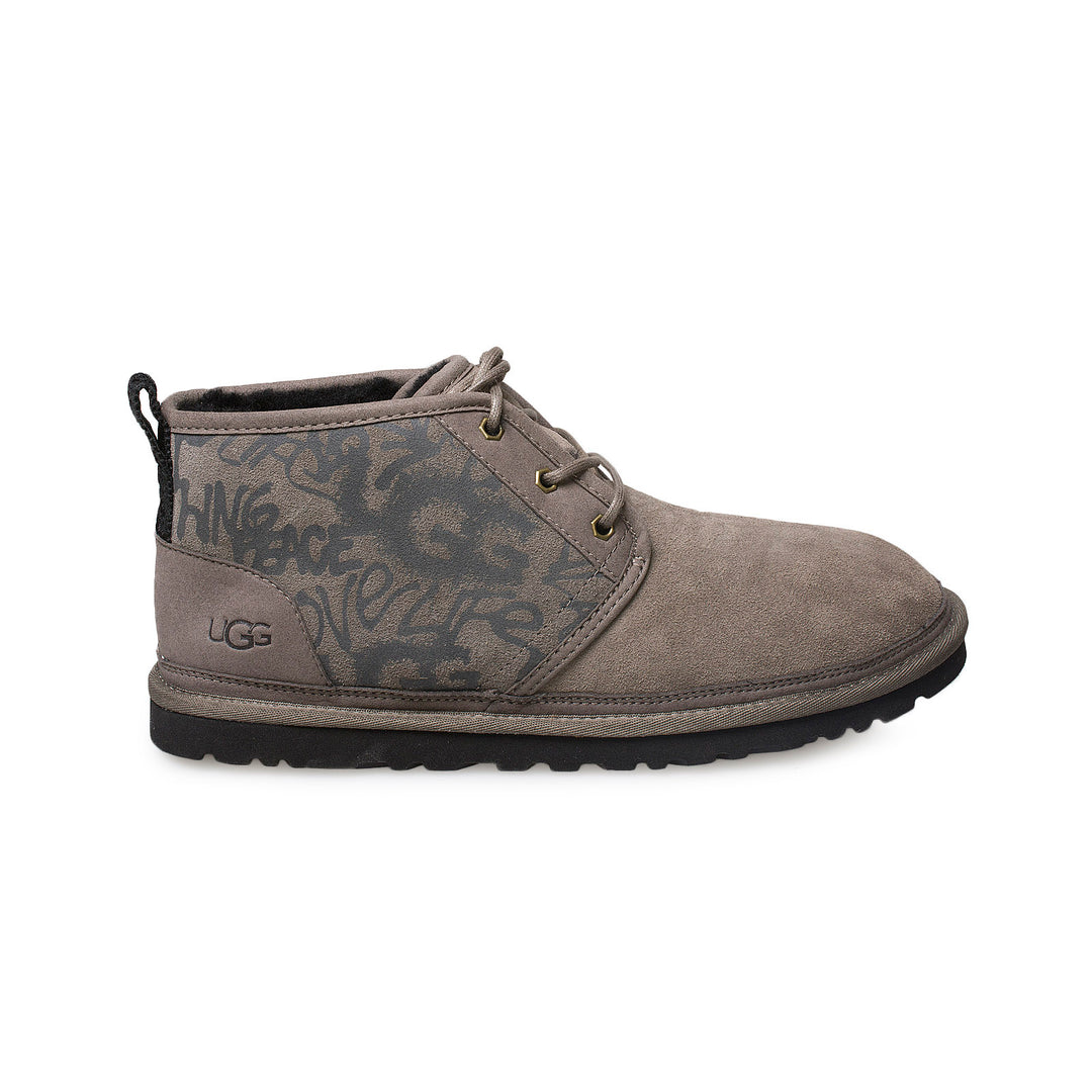 UGG Neumel chukka boots in slate gray with graffiti graphic detail Size 12 UGG Neumel Street Graffiti Slate Suede Sheepskin Chukka  main image 3