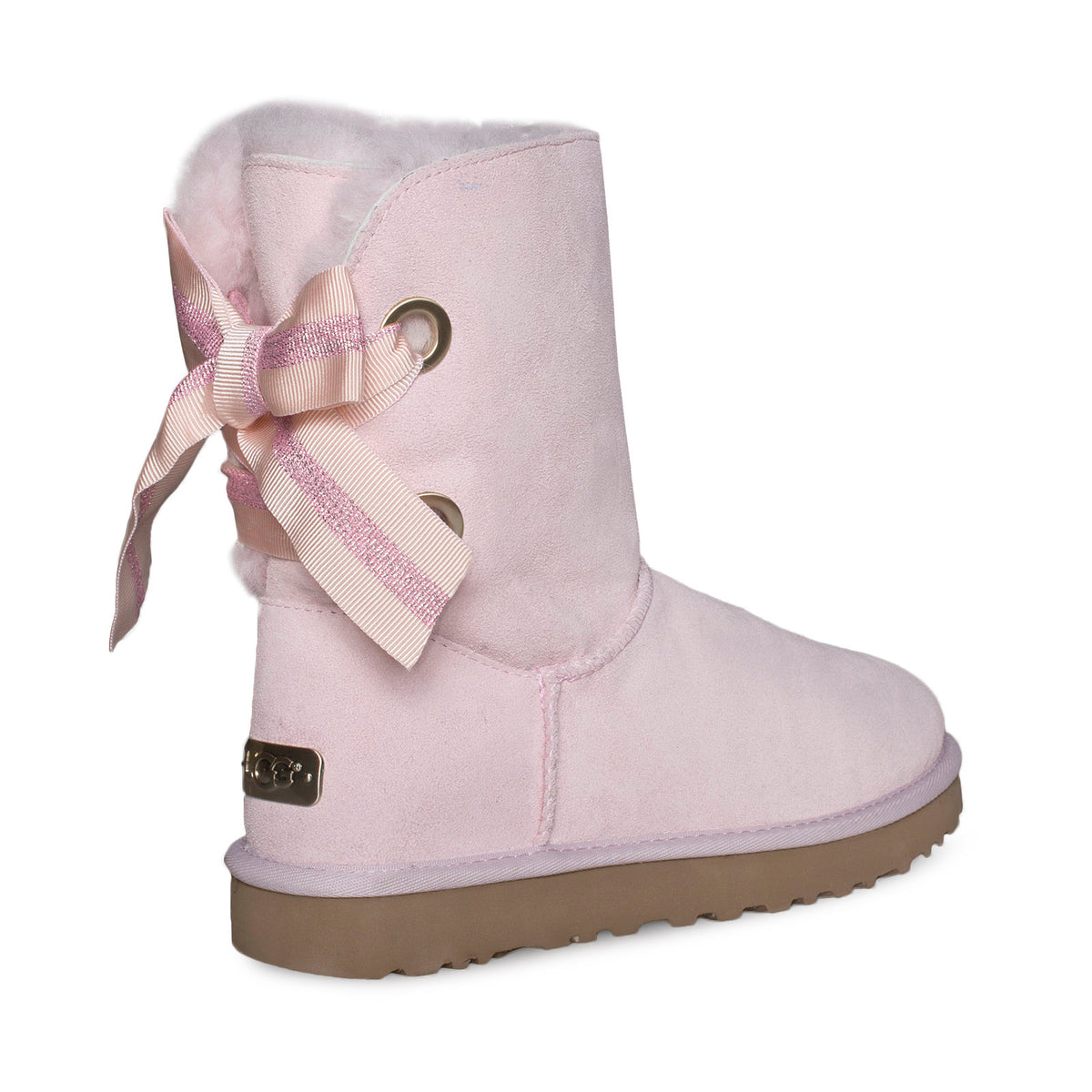 UGG Customizable Bailey Bow Short Seashell Pink Boots - Women's ...