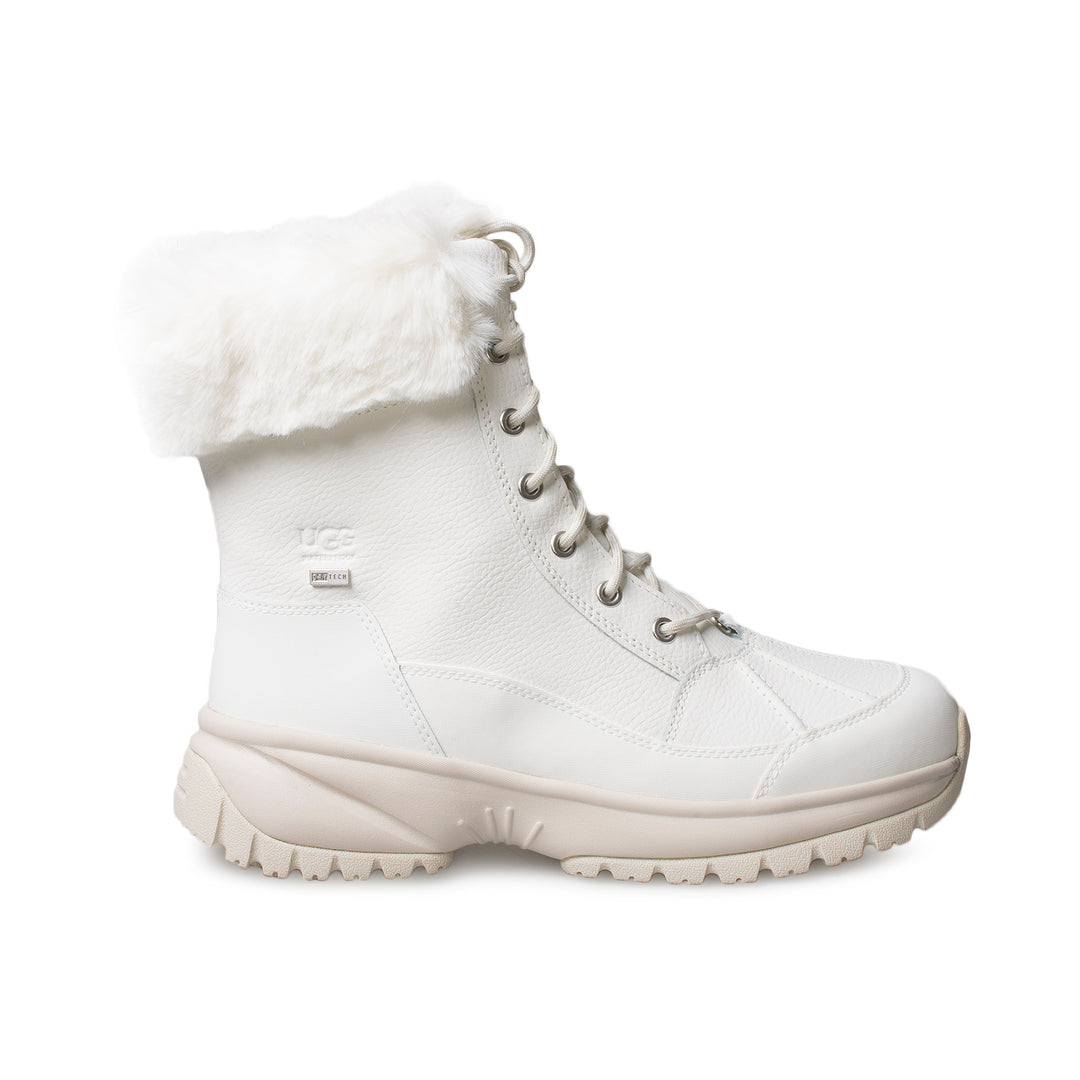 UGG Yose Fluff White Boots - Women's – MyCozyBoots