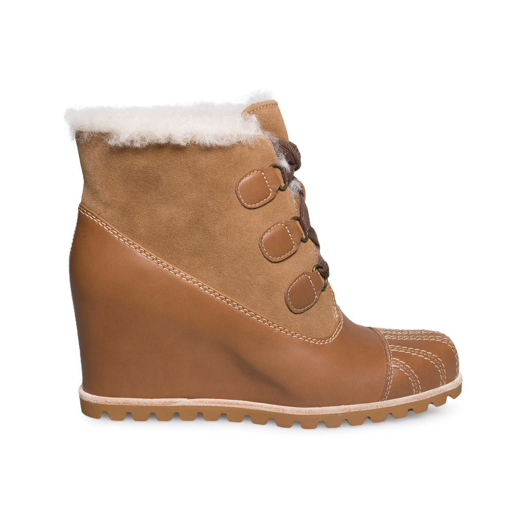 Edelina uggpure leather outlet & suede wedge boot