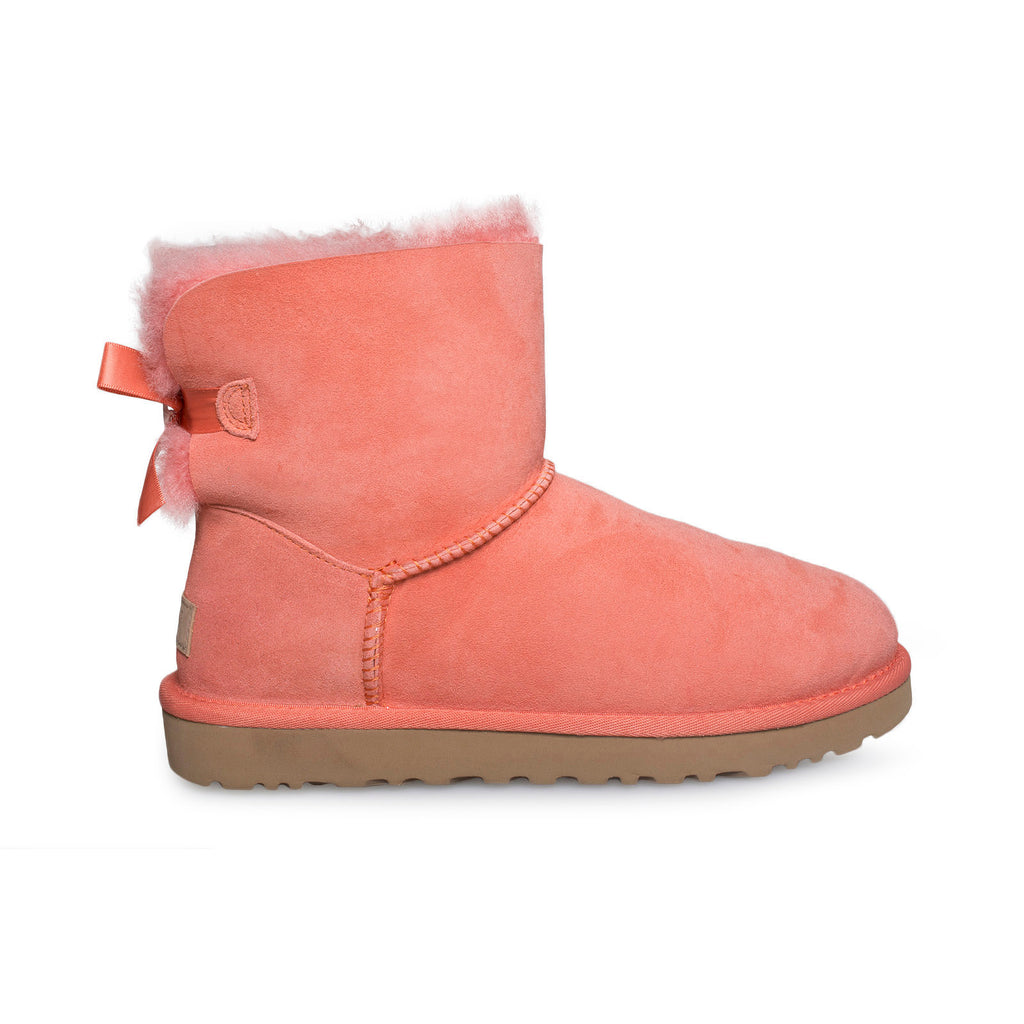 UGG MINI BAILEY BOW GLISTEN - PCD - Pink Cloud sale Size 6 NWB