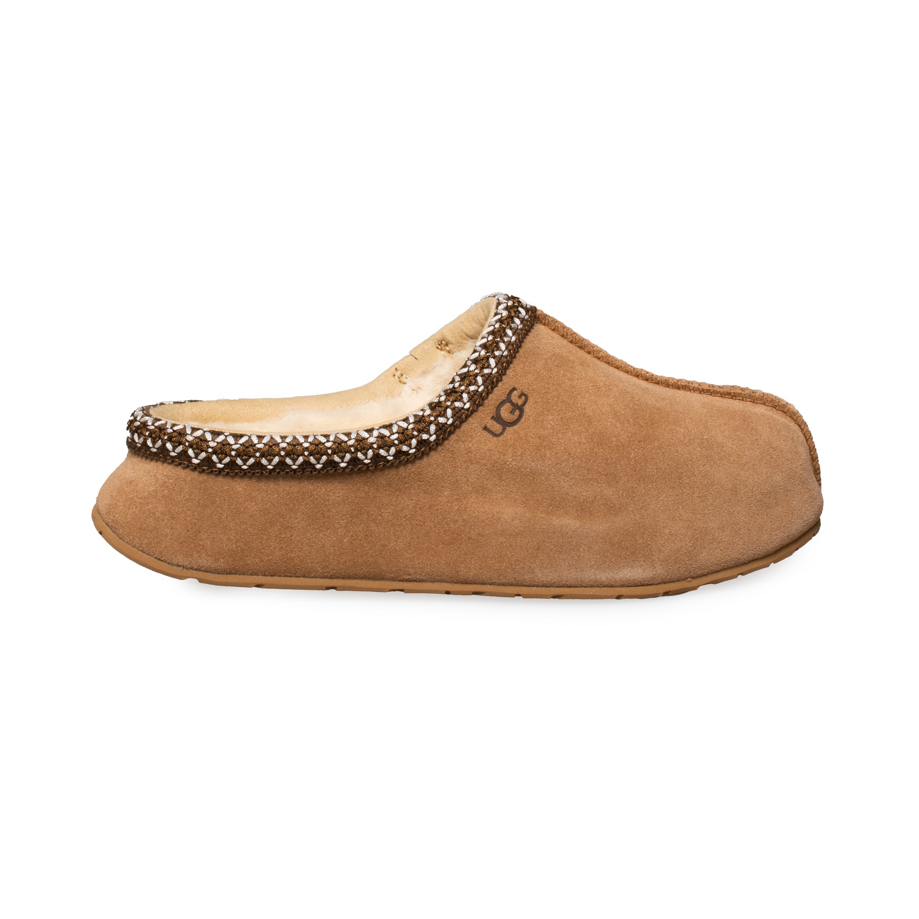 UGG Women's Tasman Suede Braid Accent Embroidered Clog Slippers