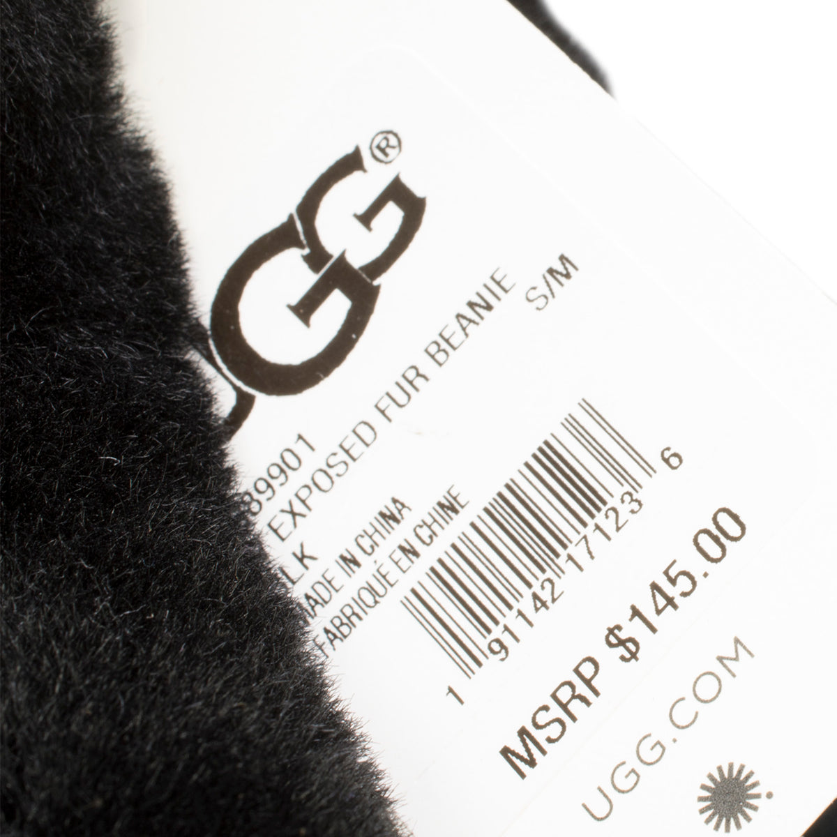 UGG Exposed Fur Beanie Black Hat - Women's – MyCozyBoots