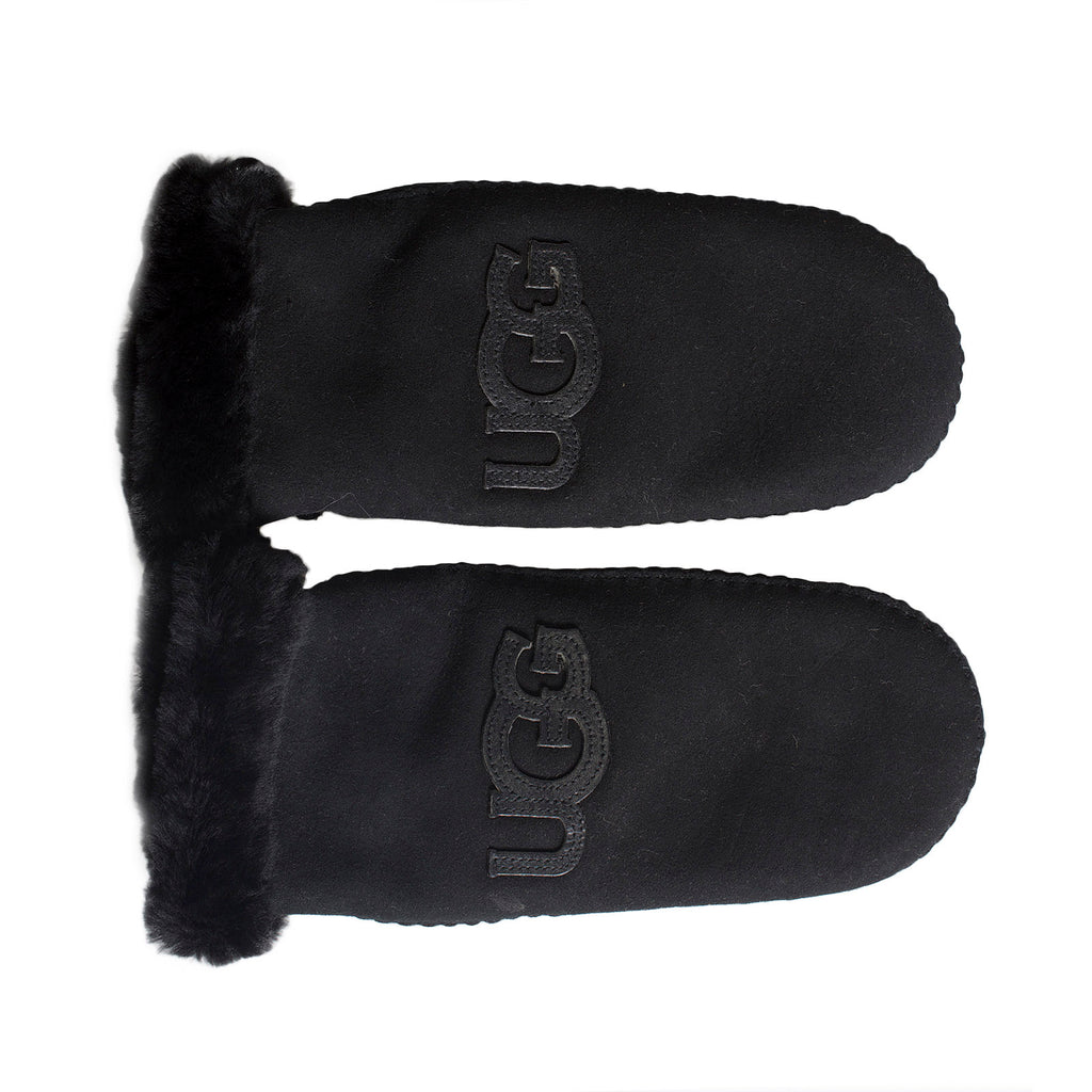 UGG Logo Black Mittens – MyCozyBoots