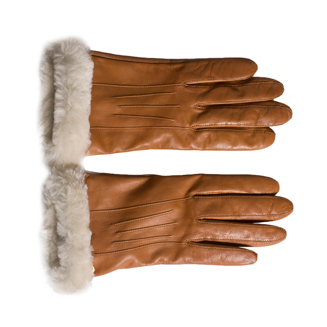 UGG shearling suede chestnut gloves. Women's. New. outlet Size: Medium