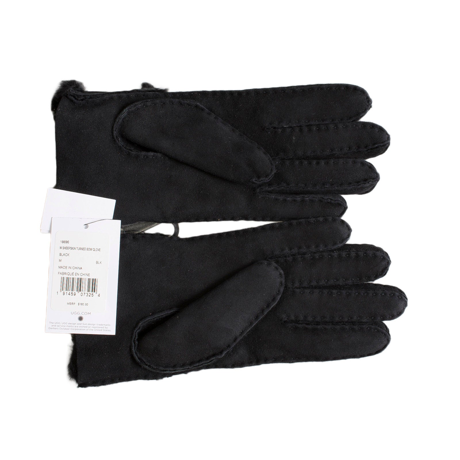 UGG Sheepskin Turned Bow Black Gloves Women's – MyCozyBoots