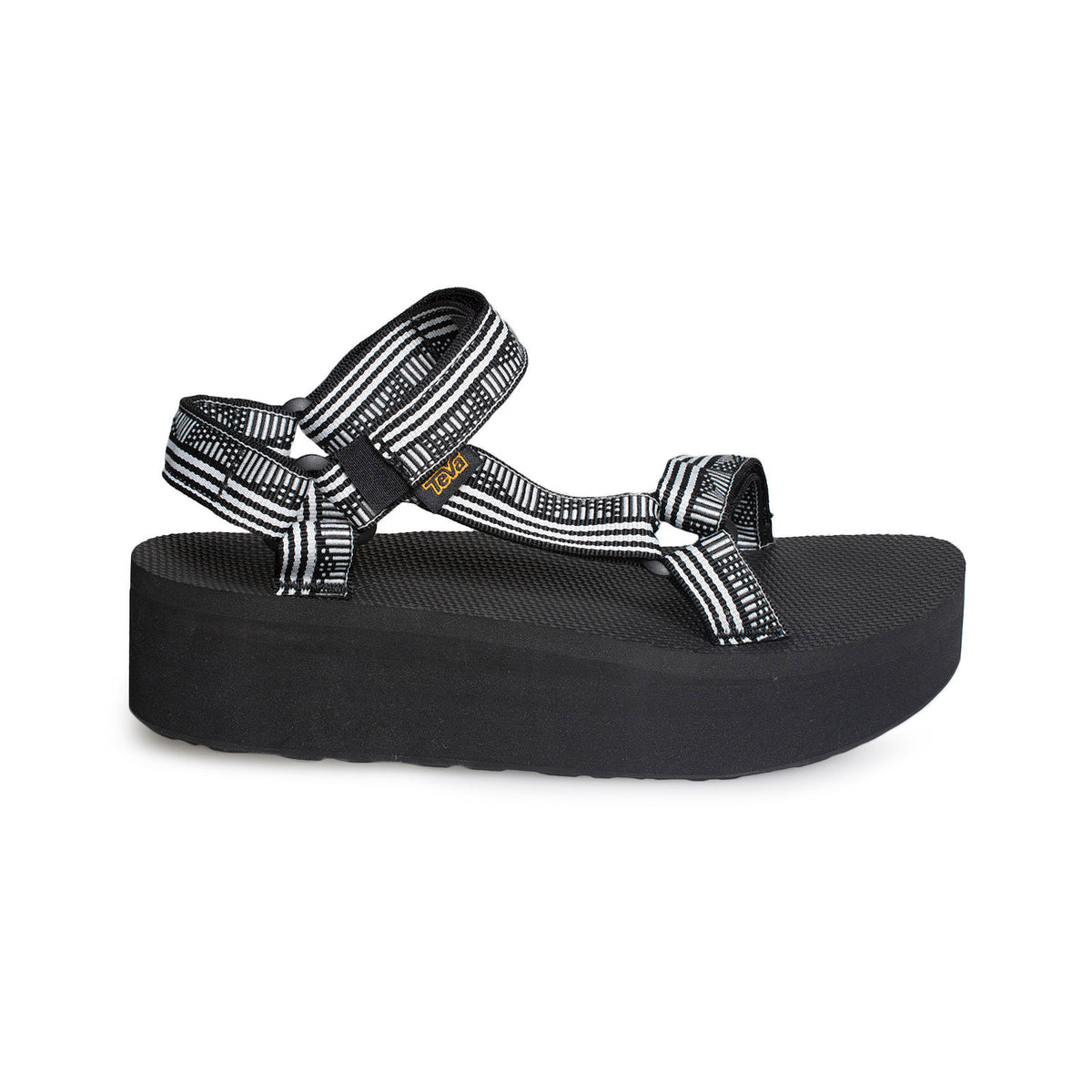 TEVA Flatform Universal Campo Black / White Sandals - Women's â MyCozyBoots