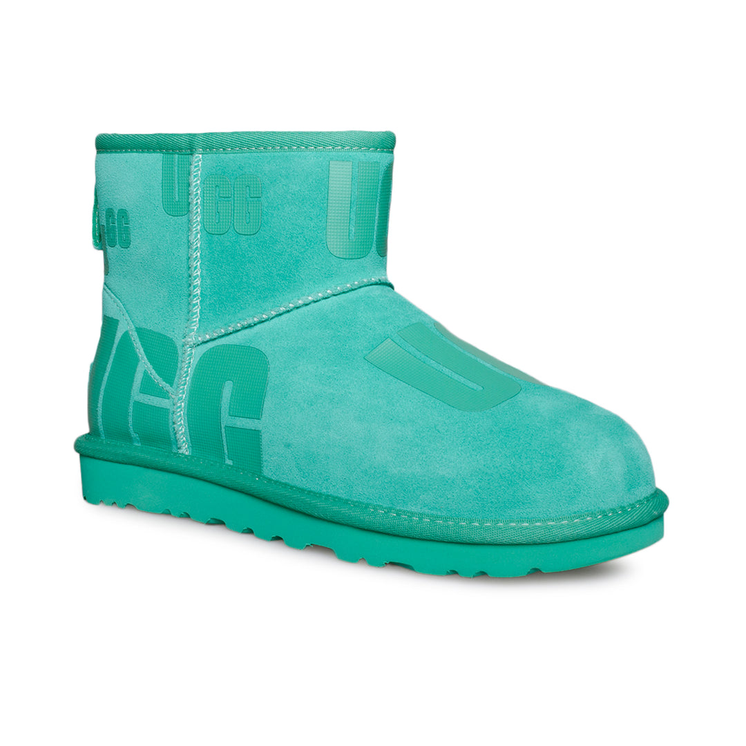 UGG Classic Mini Scatter Graphic Emerald Green Boots Women s MyCozyBoots