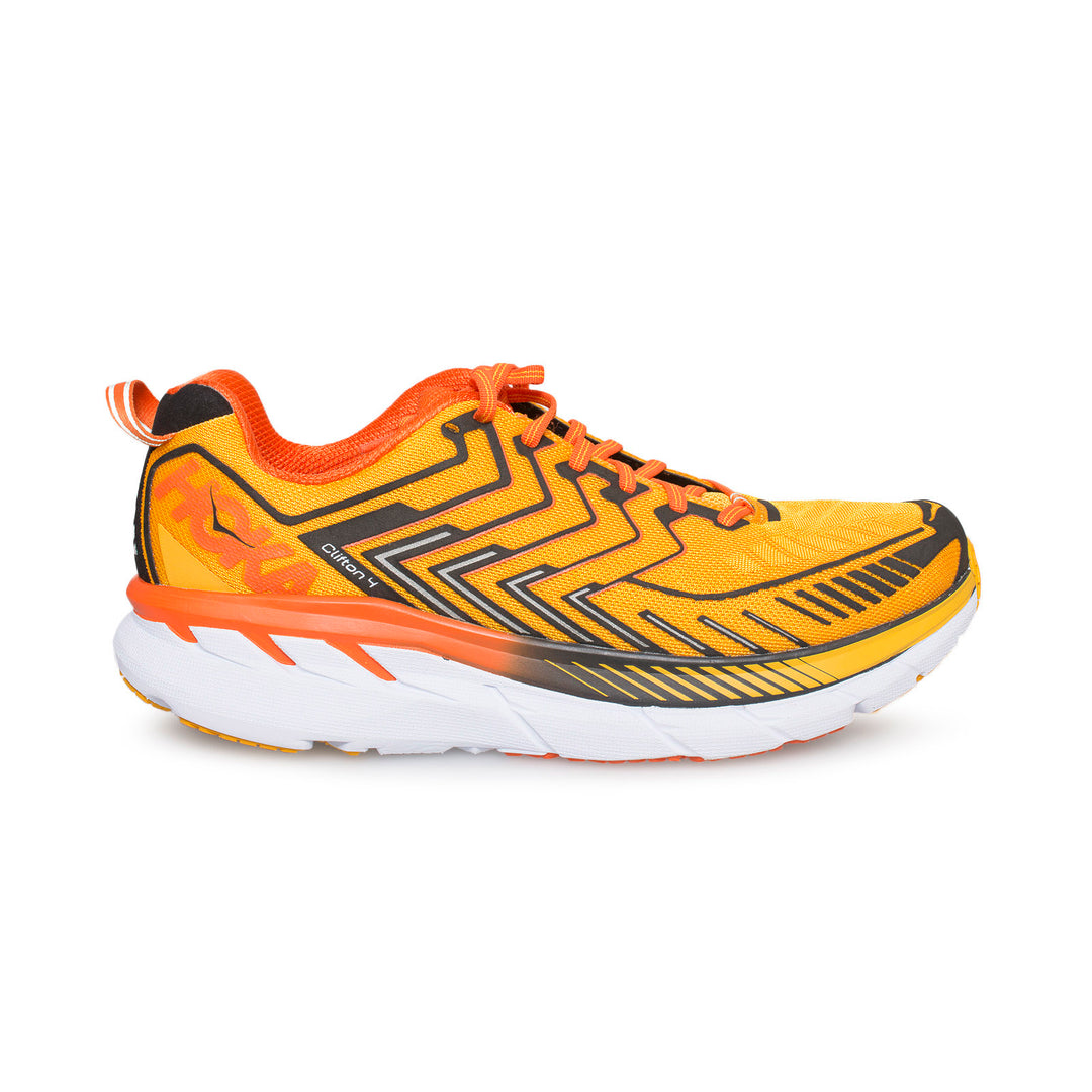 Hoka One One Clifton 4 Saffron Red Orange Running Shoes Men s MyCozyBoots