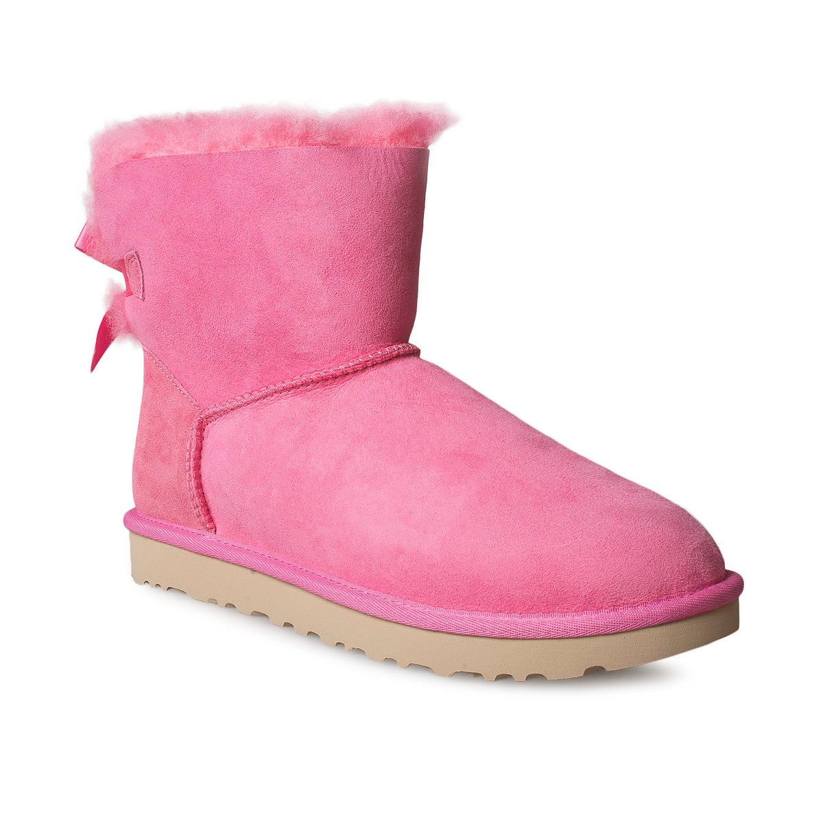 UGG Mini Bailey Bow II Pink Rose Boots - Women's – MyCozyBoots