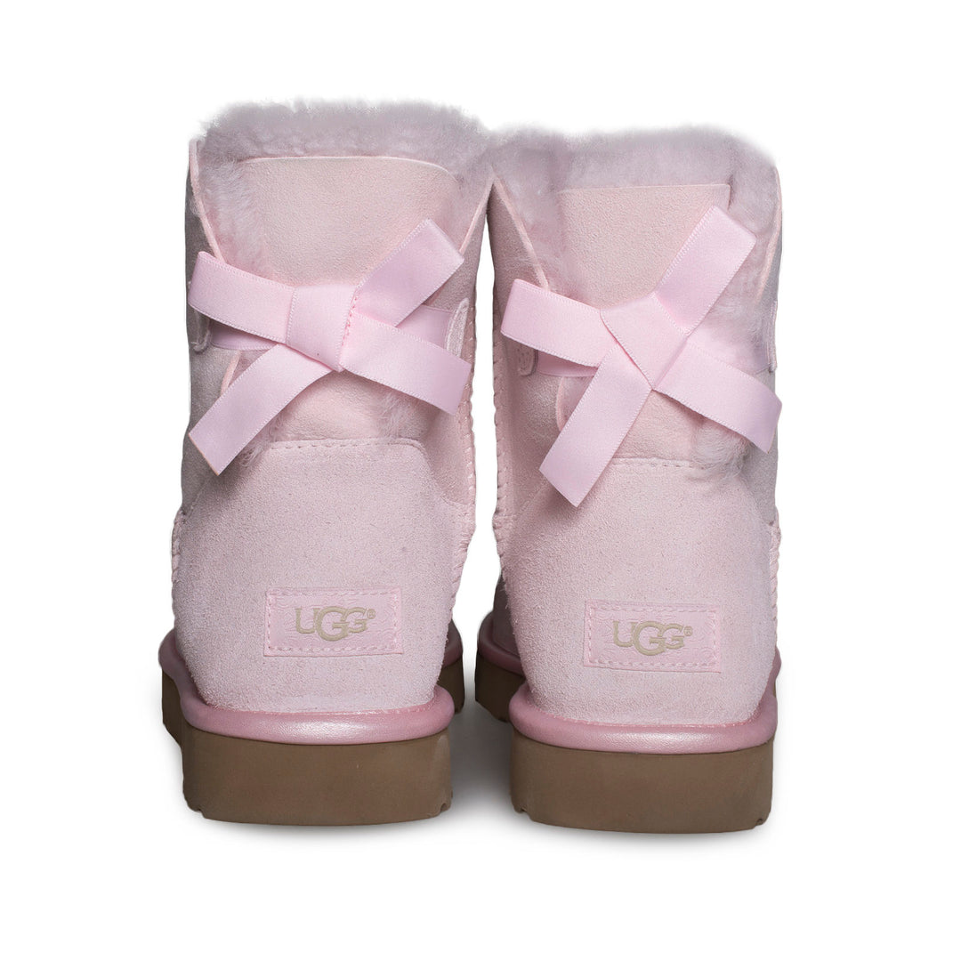 UGG Mini Bailey Bow II Metallic Seashell Pink Boots Women s MyCozyBoots