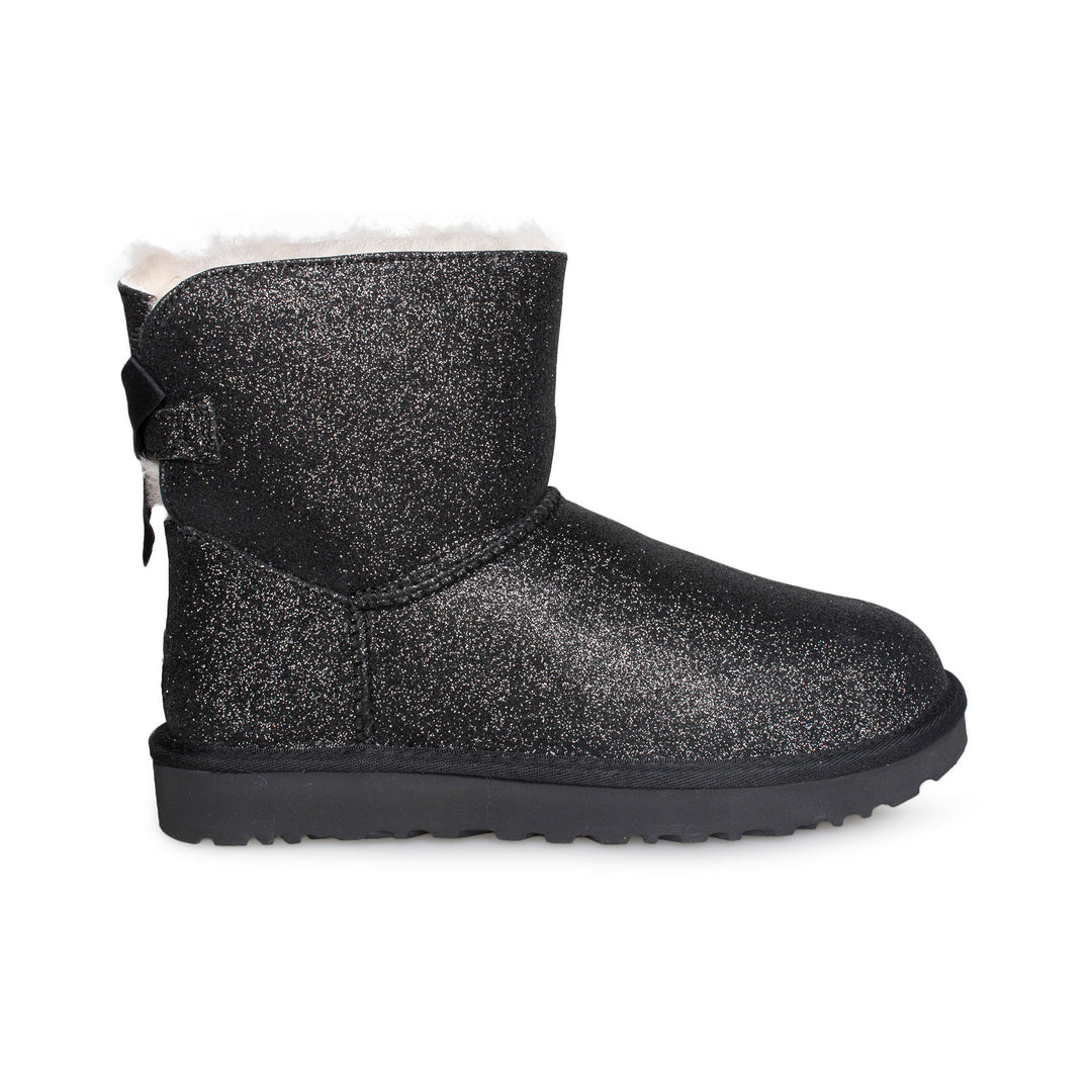 UGG Mini Bailey Bow Sparkle Black Boots - Women's – MyCozyBoots