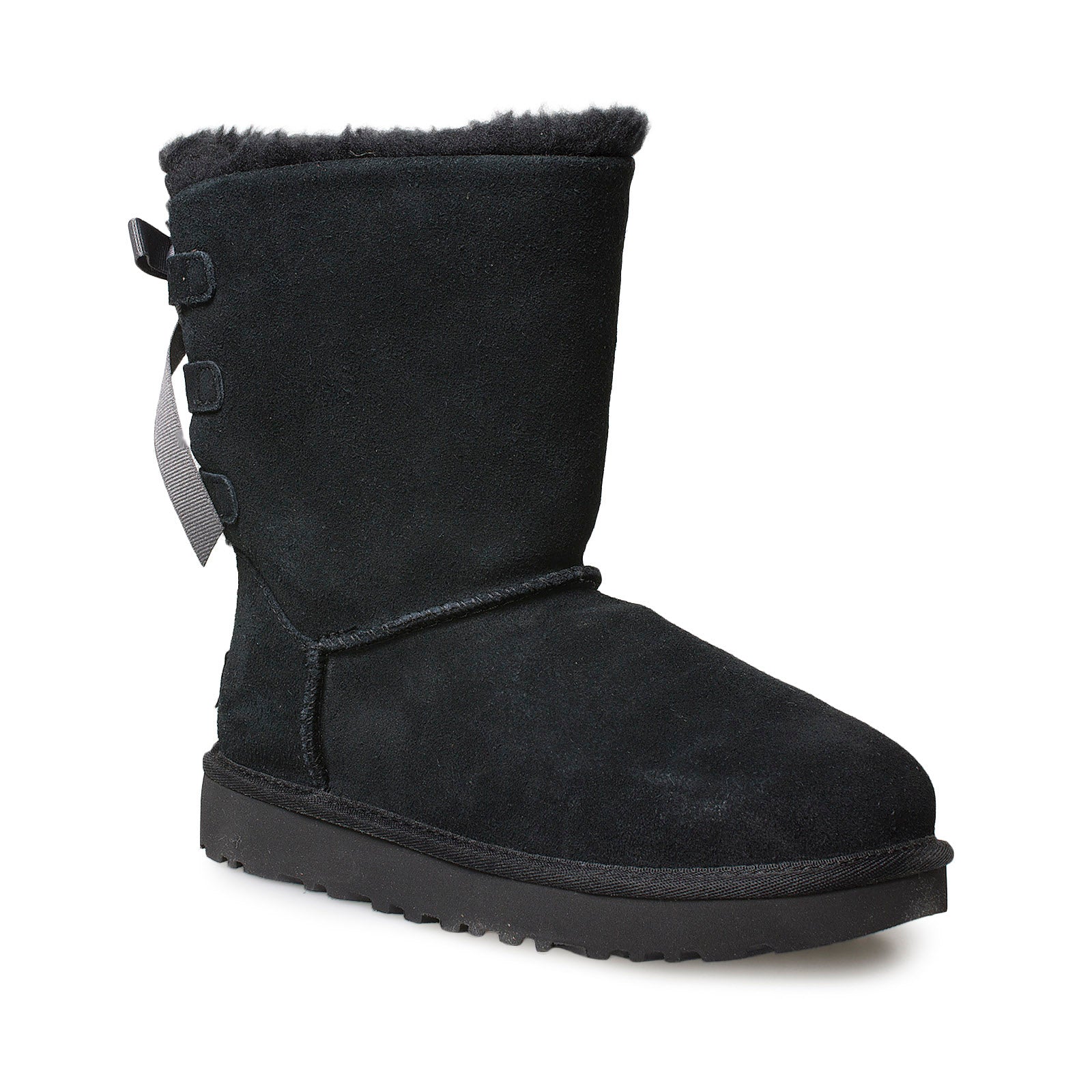 UGG Short Continuity Bow Black Boots - Women's – MyCozyBoots