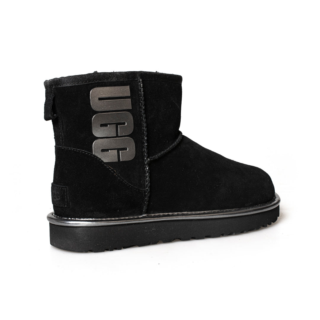 UGG Classic Mini Rubber Logo Black Women s MyCozyBoots